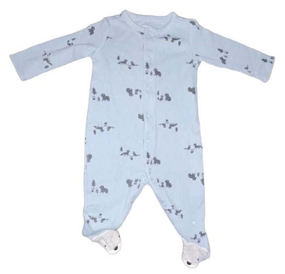 Just One You By Carter's Baby Blue Woodland Animal Footed Sleeper 6M